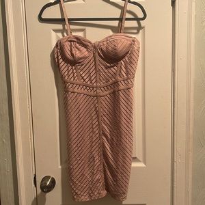 Pink sheer panel dress